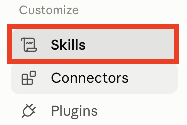 A pop-up modal will open up. Under Customize > select Skills.