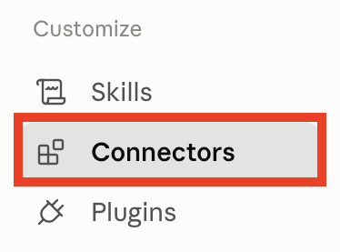 Select Connectors under Customize